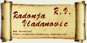 Radonja Vladanović vizit kartica